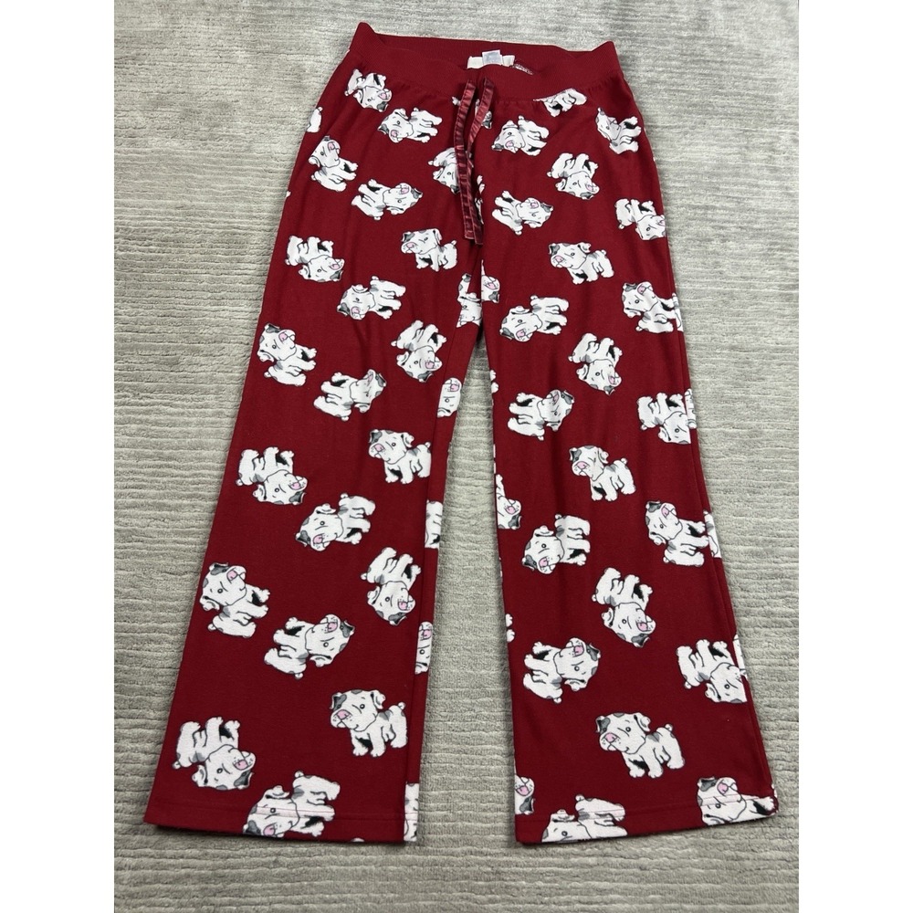 Aeropostale Pajama Pants Adult Large Red Dog Pattern Pull On Drawstring Wide Leg